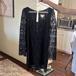 Anthropologie Black Lace Dress